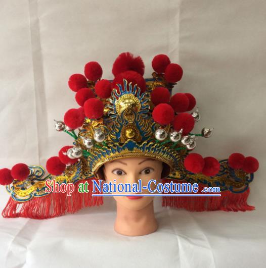 Asian Chinese Traditional Beijing Opera God of Wealth Headwear Ancient Prime Minister Hat for Men