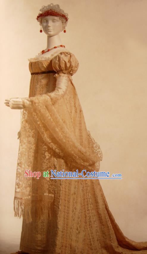 Traditional Greek Goddess Costume Ancient Greek Queen Golden Dress for Women