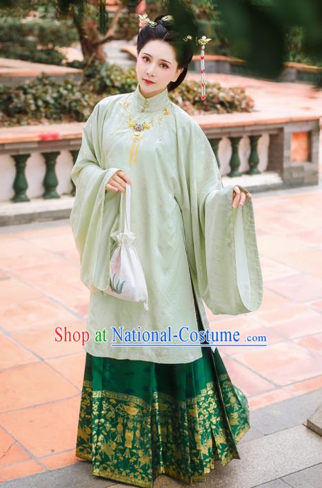 Chinese Traditional Ming Dynasty Dowager Historical Costume Ancient Palace Embroidered Hanfu Dress for Women