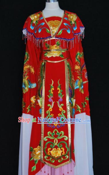 Chinese Traditional Beijing Opera Peri Red Dress Peking Opera Princess Embroidered Costume for Women