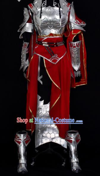 Traditional Chinese Cosplay Swordswoman Armour Hanfu Dress Ancient Female General Embroidered Costume for Women