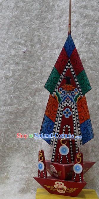 Chinese Traditional Buddhist Temple Colored Drawing Offerings Tibetan Buddhism Feng Shui Items Wood Decoration