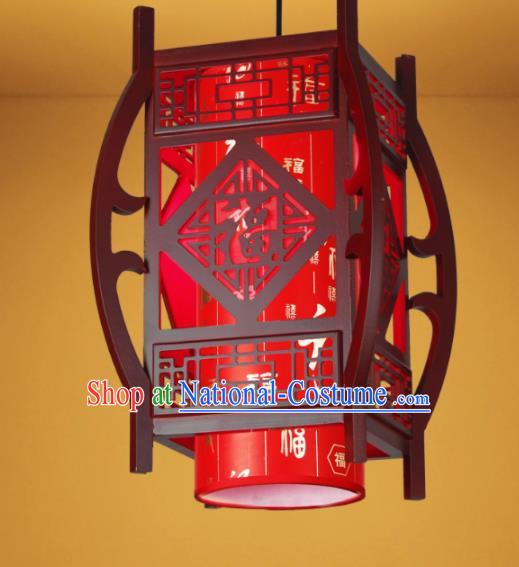Chinese Traditional Hanging Lantern Handmade New Year Wood Palace Lanterns Ceiling Lamp