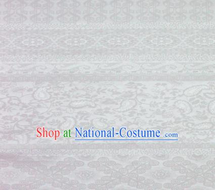 White Brocade Chinese Classical Pattern Design Satin Cheongsam Silk Fabric Chinese Traditional Satin Fabric Material