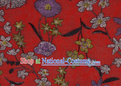 Chinese Classical Pattern Design Red Brocade Satin Cheongsam Silk Fabric Chinese Traditional Satin Fabric Material
