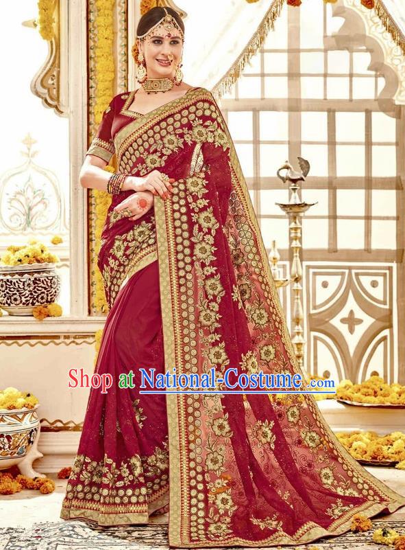 Asian India Traditional Court Wedding Sari Dress Indian Bollywood Bride Costume for Women