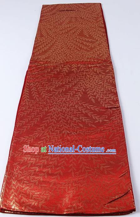 Japanese Kimono Accessories Classical Wicker Pattern Red Belt Asian Japan Traditional Ceremony Yukata Waistband for Women