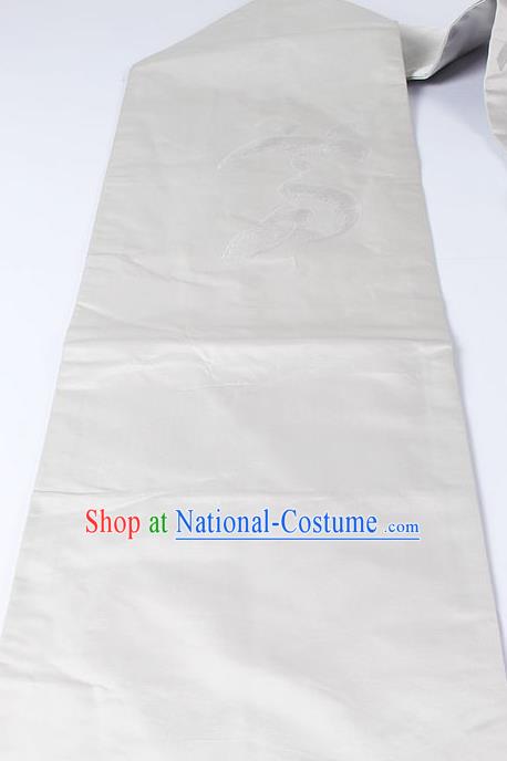 Japanese Ceremony Classical Pattern White Kimono Belt Asian Japan Traditional Yukata Waistband for Women