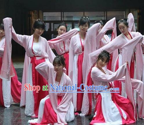Traditional Chinese Classical Dance Cai Wei Costume Ancient Court Dance Water Sleeve Dance Dress for Women