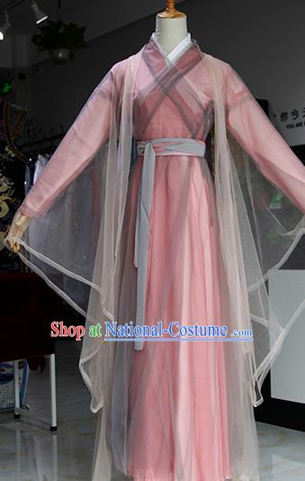 Chinese Ancient Drama Swordswoman Costumes Traditional Song Dynasty Madam White Snake Peri Dress for Women