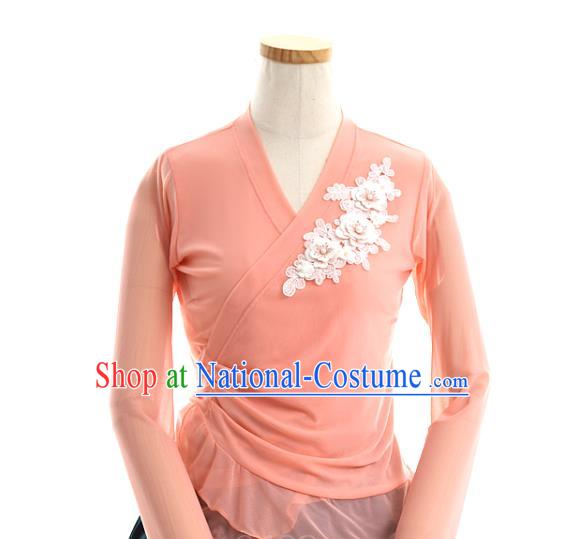 Korean Woman Traditional Pink Veil Blouse and Dark Green Skirt Korea Dance Fashion National Costumes Hanbok Apparels