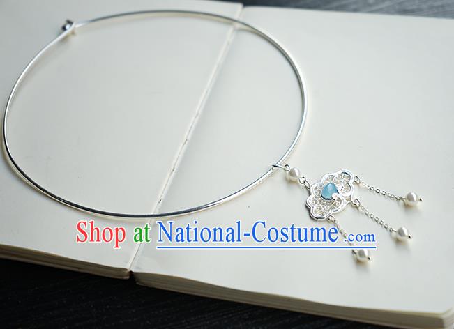 Chinese Handmade Hanfu Necklace Classical Jewelry Accessories Ancient Princess Argent Necklet for Women