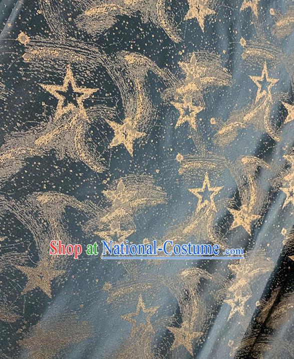 Chinese Traditional Shooting Star Pattern Gray Silk Fabric Tang Suit Damask Material Brocade Drapery