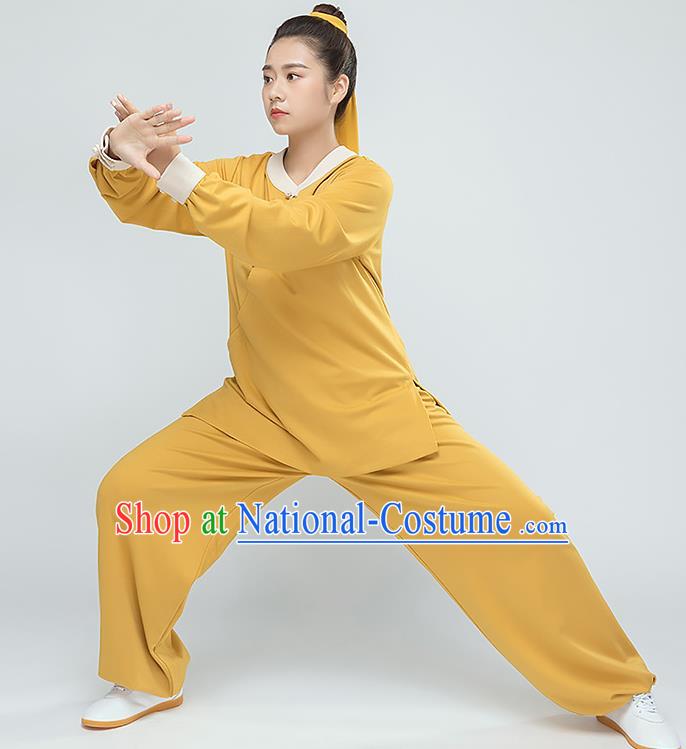 Traditional Chinese Tai Chi Kung Fu Ginger Outfits Martial Arts Stage Performance Costumes for Women