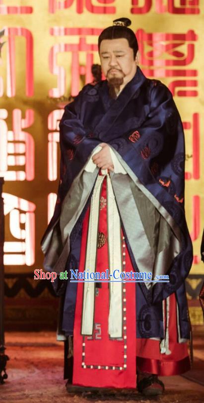 Chinese Ancient Ming Dynasty Crown Prince Drama Zhu Gaochi Replica Costumes and Headpiece Complete Set