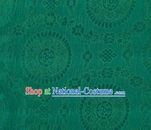 Chinese Classical Auspicious Pattern Design Green Brocade Fabric Asian Traditional Hanfu Satin Material