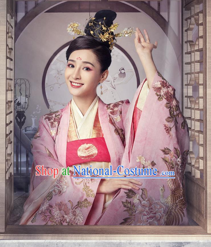 Chinese Ancient Royal Lady Dress Apparels Garment and Headpieces Drama To Get Her Court Princess Cha Ruirui Costumes