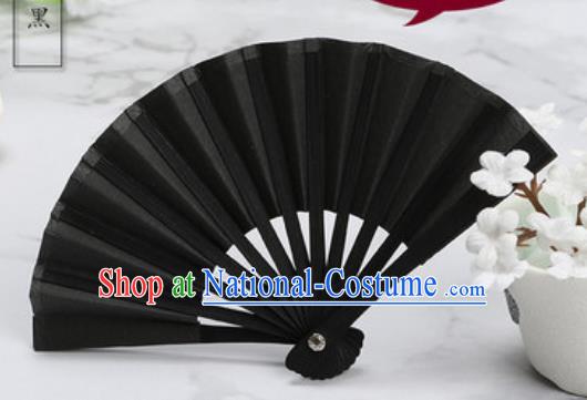 Chinese Traditional Little Black Paper Fans Handmade Accordion Classical Dance Folding Fan
