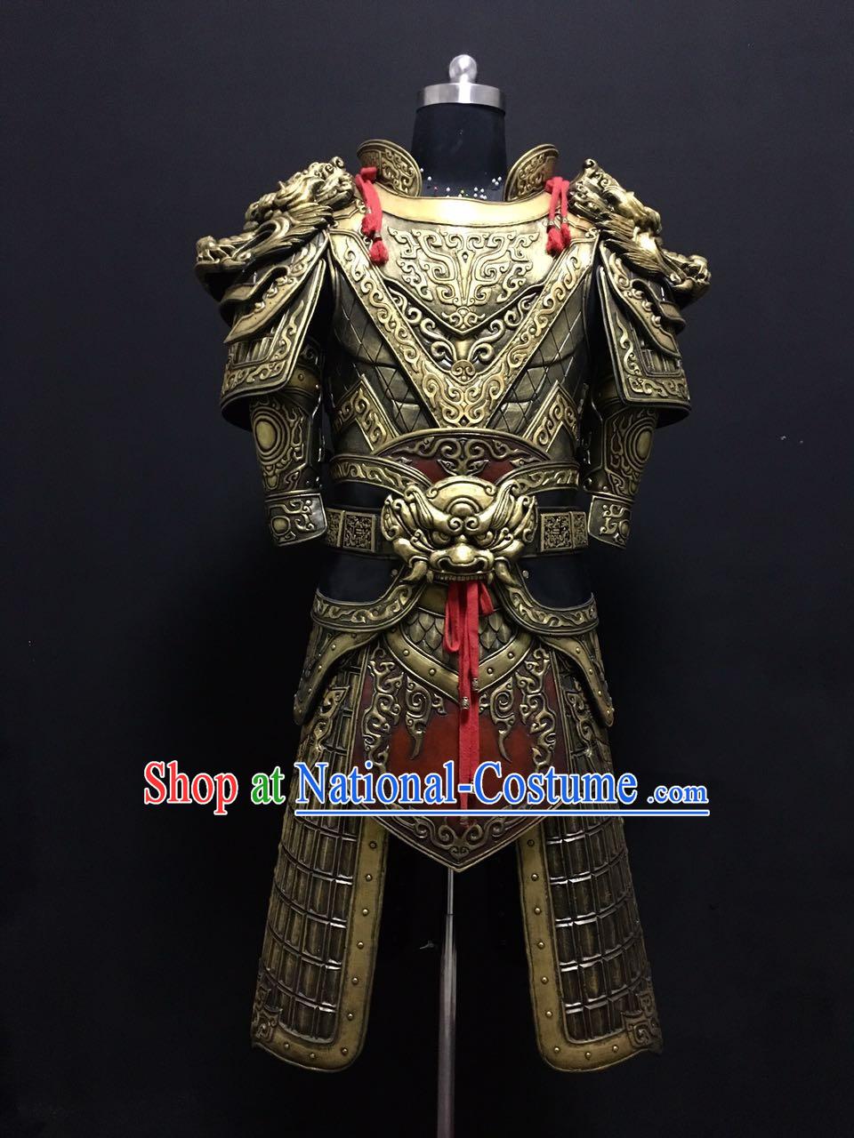 Chinese Han Dynasty Soldier Armor Apparels Historical Costumes Ancient General Armor Suits