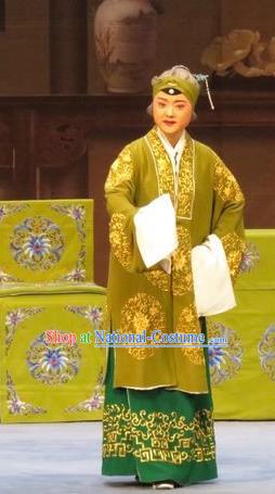 Chinese Ping Opera Old Woman Apparels Costumes and Headdress Zhen Zhu Shan Traditional Pingju Opera Pantaloon Dress Elderly Dame Garment