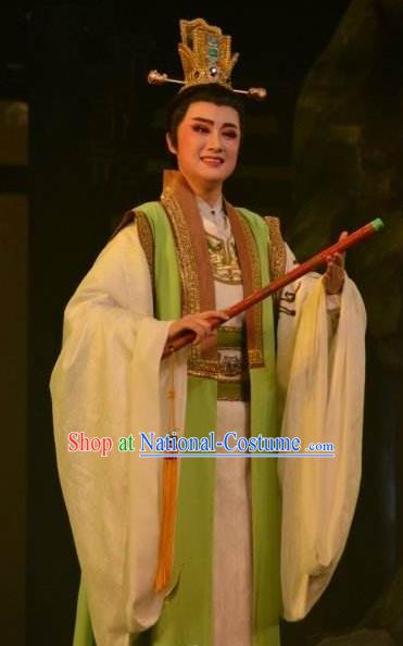 Chinese Yue Opera Noble Childe Apparels Zhen Huan Shaoxing Opera Niche Costumes Young Male Prince Garment and Headwear