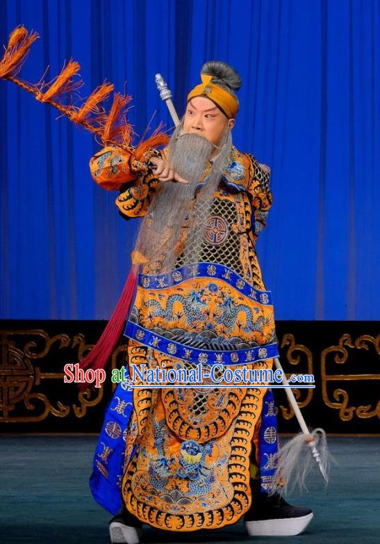 Gai Rong Zhan Fu Chinese Peking Opera General Garment Costumes and Headwear Beijing Opera Military Officer Wan Hongfei Apparels Armor Clothing