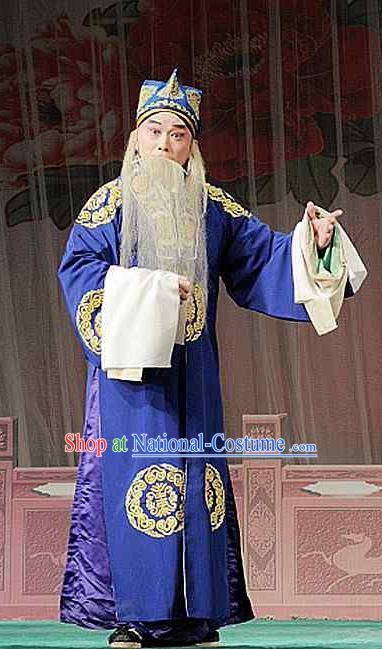 Sacrifice Zhao Shi Gu Er Chinese Peking Opera Old Male Cheng Ying Garment Costumes and Headwear Beijing Opera Elderly Landlord Apparels Clothing