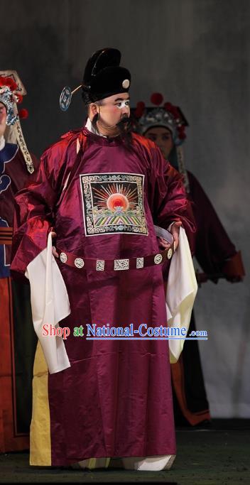Cao Min Song Shijie Chinese Sichuan Opera Clown Apparels Costumes and Headpieces Peking Opera Highlights Laosheng Garment Official Clothing