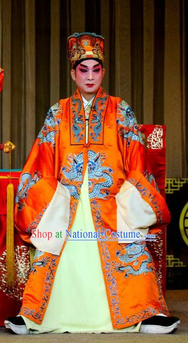 Tie Long Mount Chinese Sichuan Opera Emperor Apparels Costumes and Headpieces Peking Opera Highlights Xiaosheng Garment Lord Clothing