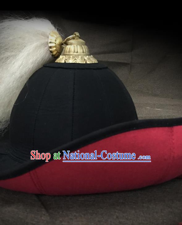 Traditional Chinese Song Dynasty Swordsman Black Flax Hat Headpiece Ancient General Helmet for Men