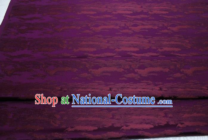 Chinese Cheongsam Classical Pattern Design Deep Purple Brocade Asian Traditional Tapestry Material DIY Satin Damask Mongolian Robe Silk Fabric
