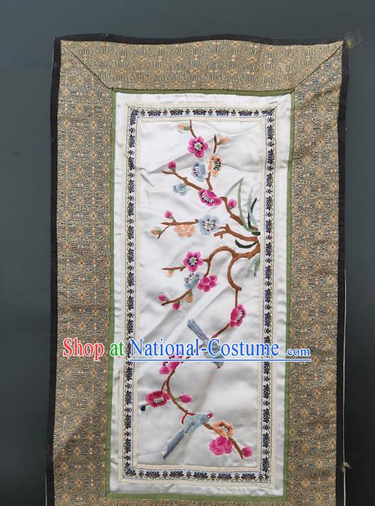 Chinese Traditional Embroidered Plum Blossom Picture Handmade Embroidery Craft Embroidering Silk Decorative Painting