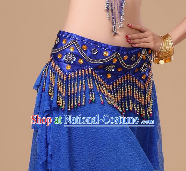 Asian Traditional Oriental Dance Waist Accessories Indian Belly Dance Stage Performance Royalblue Waistband