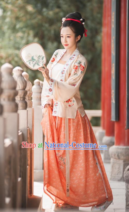 China Ancient Imperial Concubine Hanfu Clothing Traditional Song Dynasty Court Woman Costumes
