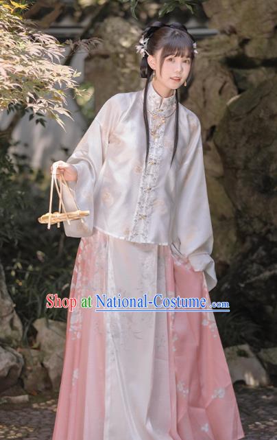 China Traditional Ming Dynasty Historical Clothing Ancient Young Beauty Hanfu Apparels