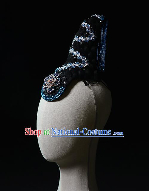 China Stage Performance Wigs Chignon Umbrella Dance Hairpieces Classical Dance Hair Accessories Beauty Dance Hair Clasp