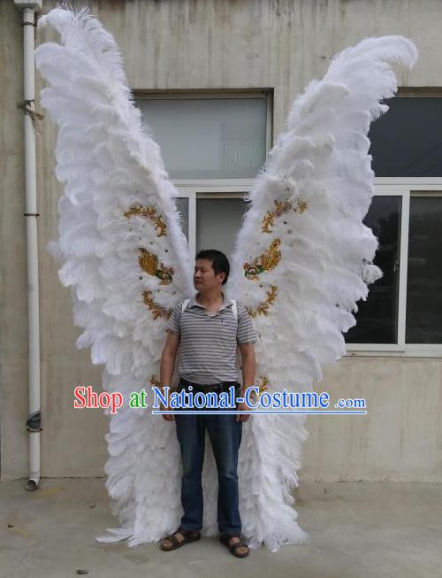 Custom Miami Angel Giant Feather Wings Halloween Cosplay Decorations Stage Show Deluxe Props Opening Dance Wear Carnival Parade Back Accessories