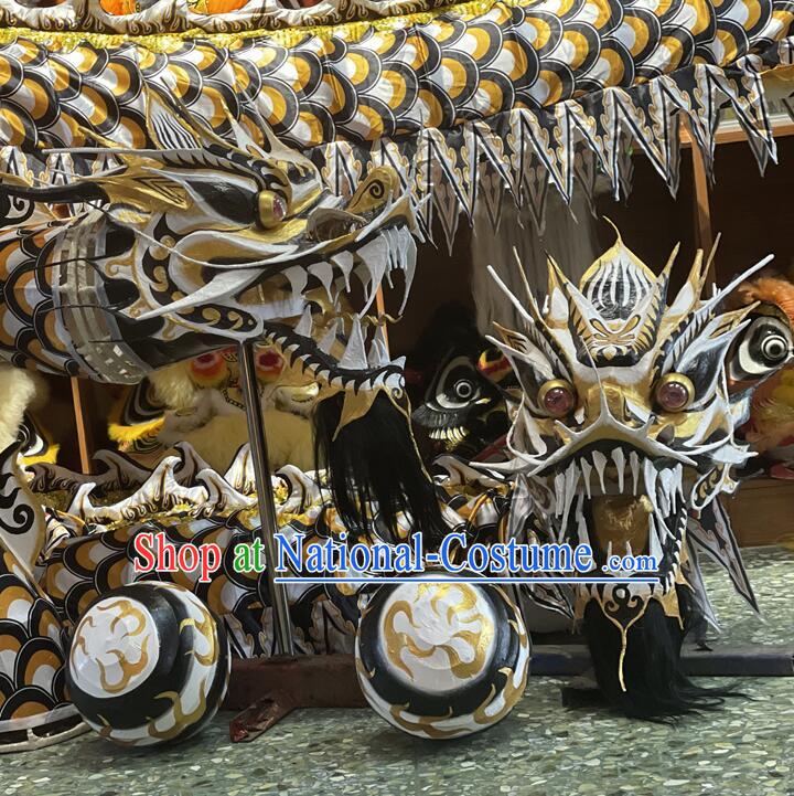 Professional Competition Dragon Dancing Props Chinese Parade Dragon Dance Fluorescent Costume Celebration Black Dragon