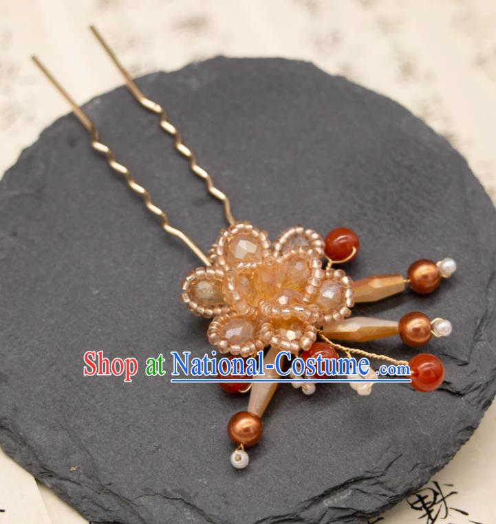 Handmade Hanfu Hair Jewelry China Ancient Empress Hairpin Ming Dynasty Princess Beads Hair Clip