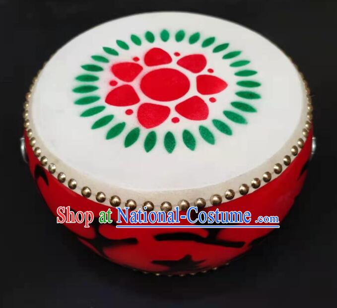 Chinese Hand Painting Drum Classical Dance Trampeable Drum Xiang He Song Cowhide Drum