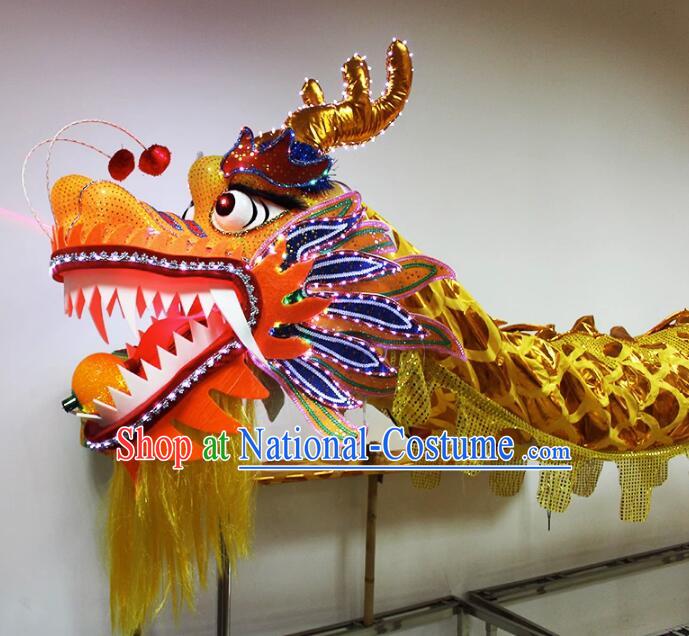 Chinese Dragon Dancing Props Luminous LED Lights Dragon Dance Costumes Complete Set for 19-20 People