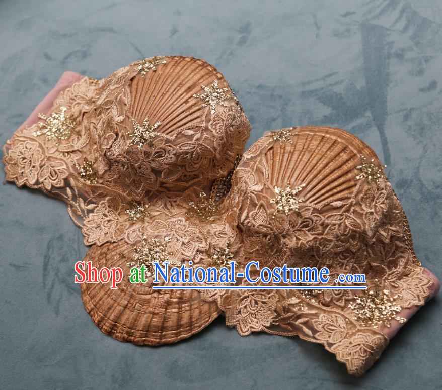 Ocean Wind Mermaid Princess Scallop Bra Natural Shell Bra Pearl Shark Costume