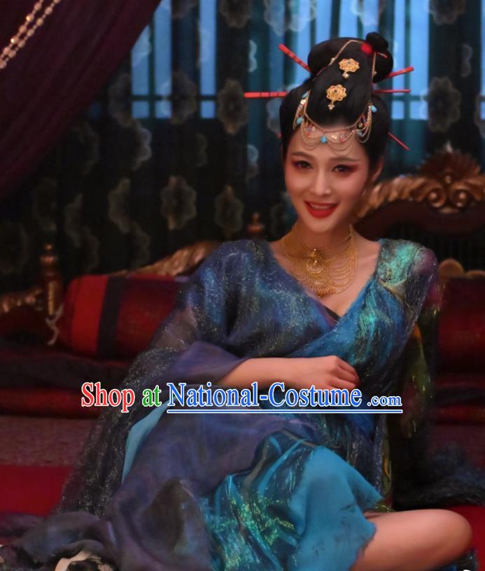 Sexy China Woman Clothing Tang Dynasty Female Costumes TV Series Strange Tales of Tang Dynasty Courtesan Dress