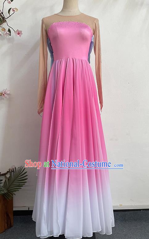 China Classical Dance Yunshang V. Style of Solo Dance Performance Clothing Large Skirt Slim Performance Clothing Female Art Examination Clothing