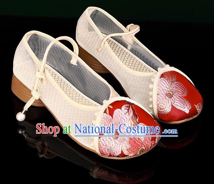 Head Turned Hanfu Shoes Brocade Green Ancient Cloth Shoes